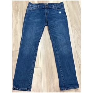 KUT from the Kloth Catherine Boyfriend Jeans Dark Wash Distressed Size 10